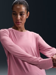 Nike Elemental Pink Dri-FIT One Classic Long-Sleeve Fitness Top - Image 5 of 5