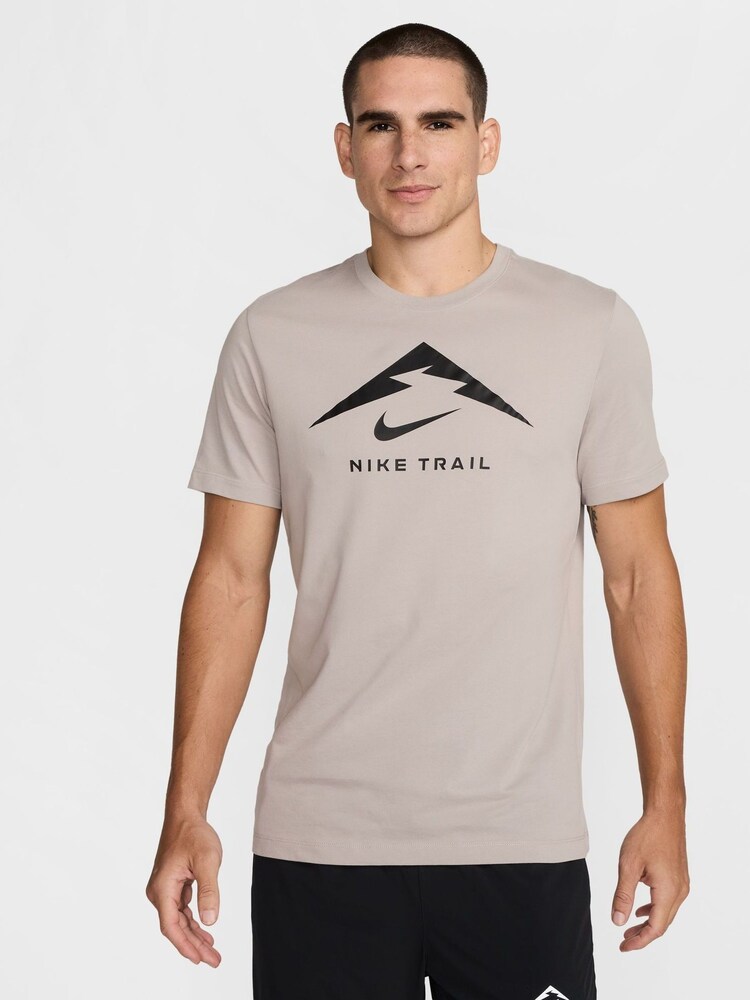 Nike College Grey Dri-FIT Trail Running T-Shirt - Image 1 of 4