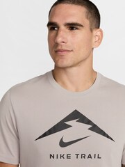 Nike College Grey Dri-FIT Trail Running T-Shirt - Image 3 of 4