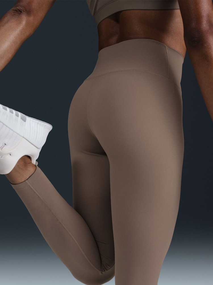 Nike Mink Brown Dri-FIT One High Waisted Leggings - Image 4 of 7