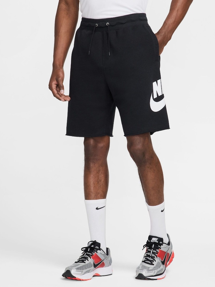 Nike Black Club Graphic Print French Terry Shorts - Image 1 of 13 Nike Black Club Graphic Print French Terry Shorts - Image 1 of 13