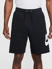 Nike Black Club Graphic Print French Terry Shorts - Image 3 of 13