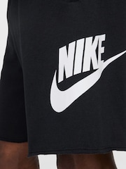 Nike Black Club Graphic Print French Terry Shorts - Image 6 of 13