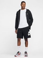 Nike Black Club Graphic Print French Terry Shorts - Image 7 of 13