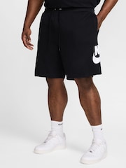 Nike Black Club Graphic Print French Terry Shorts - Image 8 of 13