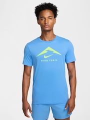 Nike University Blue Dri-FIT Trail Running T-Shirt - Image 1 of 4
