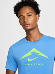 Nike University Blue Dri-FIT Trail Running T-Shirt - Image 3 of 4