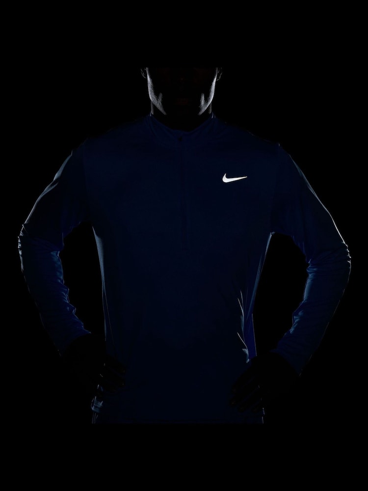 Nike University Blue Dri-FIT Pacer Quarter Zip Running Top - Image 6 of 7