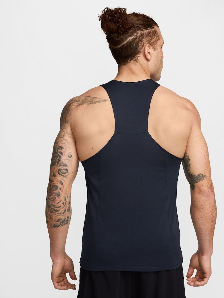 Nike Obsidian Fast Dri-FIT Running Singlet Vest Top - Image 2 of 3 Nike Obsidian Fast Dri-FIT Running Singlet Vest Top - Image 2 of 3