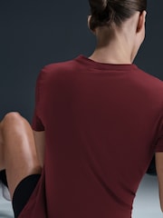 Nike Dark Team Red One Classic Dri-FIT Short Sleeve Top - Image 4 of 5