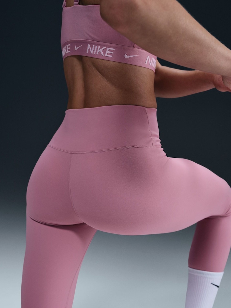 Nike Elemental Pink Dri-FIT One High Waisted Leggings - Image 4 of 7