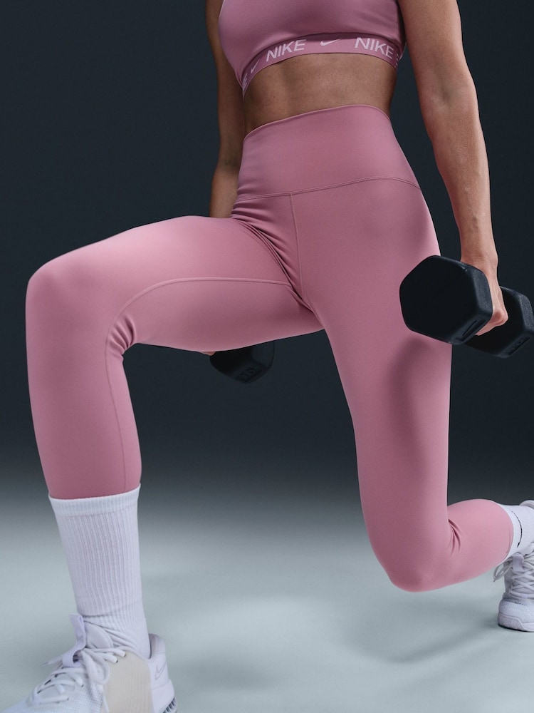 Nike Elemental Pink Dri-FIT One High Waisted Leggings - Image 5 of 7