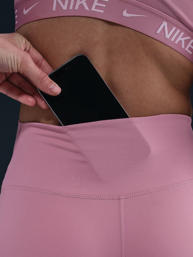 Nike Elemental Pink Dri-FIT One High Waisted Leggings - Image 6 of 7