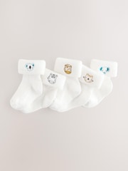 White Character Embroidered Roll Top Socks 5 Pack (0mths-2yrs) - Image 1 of 3