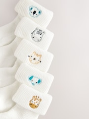 White Character Embroidered Roll Top Socks 5 Pack (0mths-2yrs) - Image 2 of 3