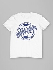 All + Every White Mens England Euro Football Star Badge 100% Cotton T-Shirt - Image 3 of 4