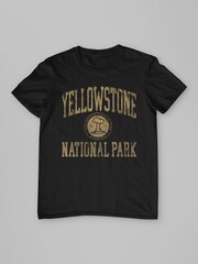 All + Every Black Mens US National Parks Yellowstone Wyoming 100% Cotton T-Shirt - Image 3 of 4
