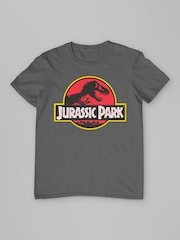 All + Every Grey Mens Jurassic Park Classic Logo 100% Cotton T-Shirt - Image 3 of 4