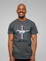All + Every Grey Mens Ford Mustang Horse 100% Cotton T-Shirt - Image 3 of 5