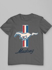 All + Every Grey Mens Ford Mustang Horse 100% Cotton T-Shirt - Image 4 of 5