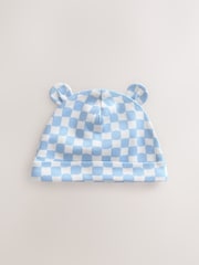 Blue 100% Cotton Baby Bear Ear Beanie Hats 3 Pack (0-18mths) - Image 3 of 6
