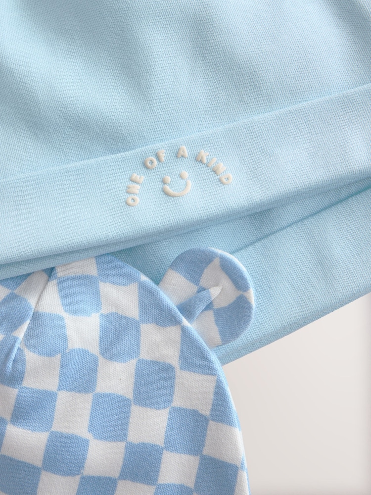 Blau - Beanie-Mützen mit Bärenohr für Babys aus 100 % Baumwolle im 3er-Pack (0–18 Monate) - Bild 6 von 6 Blau - Beanie-Mützen mit Bärenohr für Babys aus 100 % Baumwolle im 3er-Pack (0–18 Monate) - Bild 6 von 6
