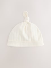 Blue Tie Top 100% Cotton Hats 3 Pack (0-18mths) - Image 3 of 5