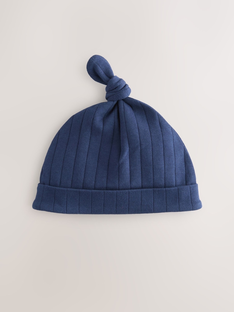 Bleu - Cravate Top 100% Coton Chapeaux Lot de 3 (0-18mois) - Image 4 of 5