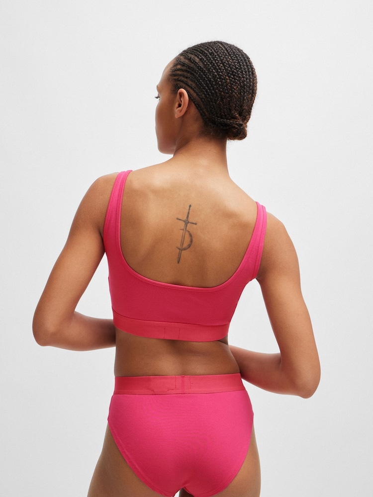 HUGO Pink Stretch-Cotton Briefs With Red Logo Label - Image 2 of 5