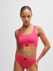 HUGO Pink Stretch-Cotton Briefs With Red Logo Label - Image 3 of 5