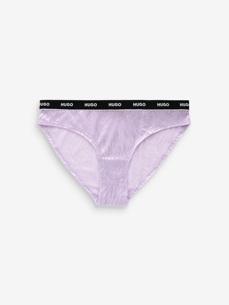 HUGO Pink Logo-Waistband Briefs 3 Pack In Zebra Lace - Image 2 of 9