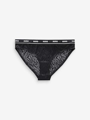HUGO Pink Logo-Waistband Briefs 3 Pack In Zebra Lace - Image 3 of 9