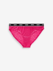 HUGO Pink Logo-Waistband Briefs 3 Pack In Zebra Lace - Image 4 of 9