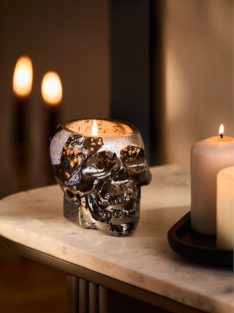 Skull Pumpkin Spice Shaped Candle - Image 1 of 3