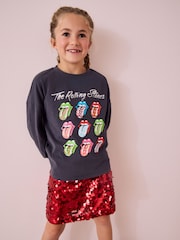 Charcoal Grey Rolling Stones Christmas Long Sleeve 100% Cotton Top (3-16yrs) - Image 1 of 4
