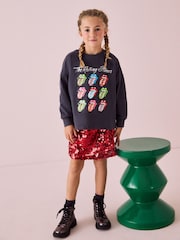 Charcoal Grey Rolling Stones Christmas Long Sleeve 100% Cotton Top (3-16yrs) - Image 2 of 4