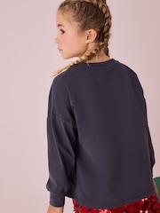 Charcoal Grey Rolling Stones Christmas Long Sleeve 100% Cotton Top (3-16yrs) - Image 3 of 4