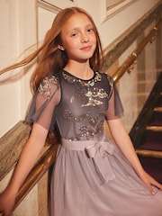 Love & Roses Pink Flutter Sleeve Sequin Dress (5-16yrs) - Image 3 of 4