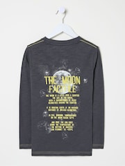 FatFace Charcoal Grey Dark Skies Moon Graphic T-Shirt - Image 5 of 5