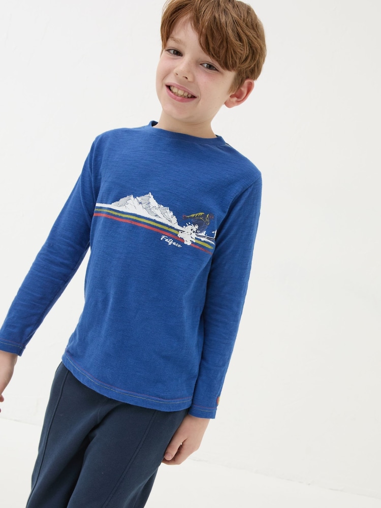 FatFace Cobalt Blue Ski T-Shirt - Image 1 of 6 FatFace Cobalt Blue Ski T-Shirt - Image 1 of 6