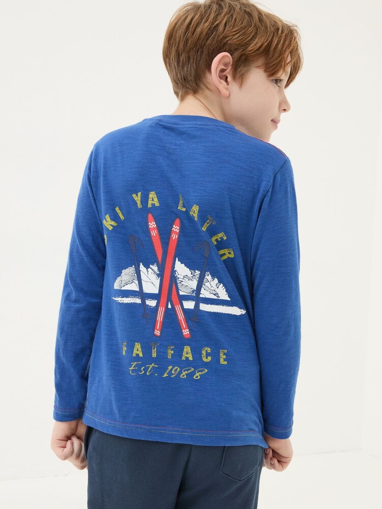 FatFace Cobalt Blue Ski T-Shirt - Image 2 of 6 FatFace Cobalt Blue Ski T-Shirt - Image 2 of 6