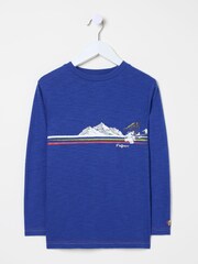 FatFace Cobalt Blue Ski T-Shirt - Image 5 of 6