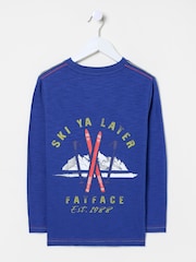 FatFace Cobalt Blue Ski T-Shirt - Image 6 of 6