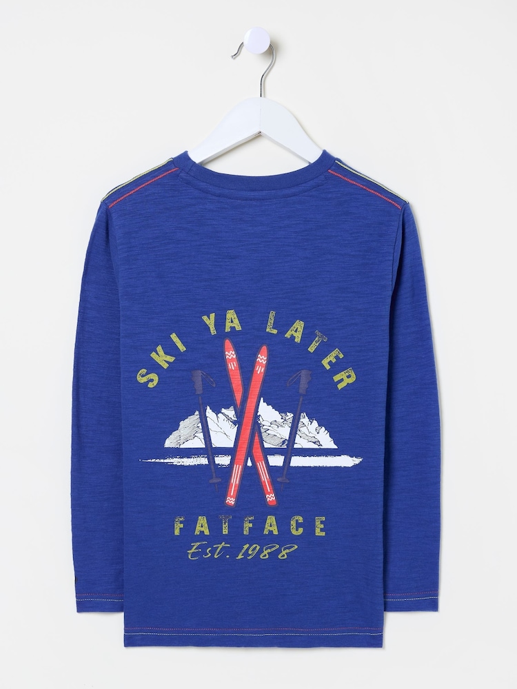 FatFace Cobalt Blue Ski T-Shirt - Image 6 of 6 FatFace Cobalt Blue Ski T-Shirt - Image 6 of 6