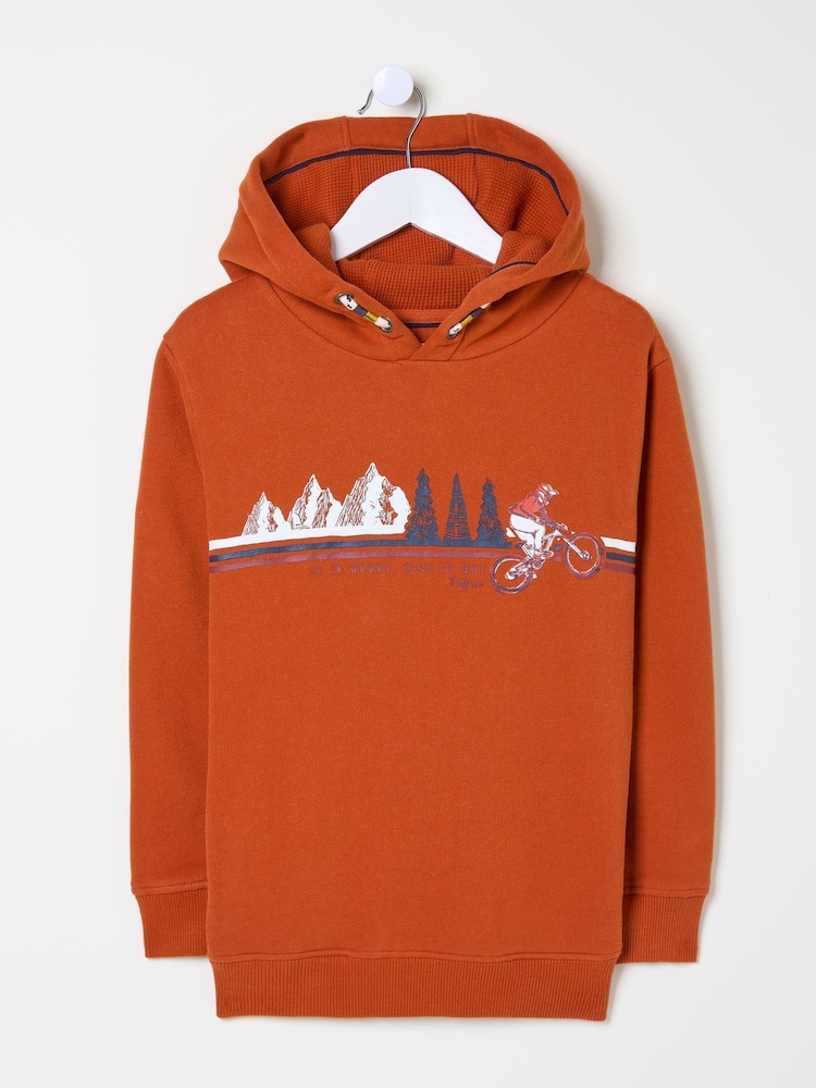 FatFace Orange Graphic Hoodie - Image 5 of 5