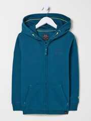 FatFace Teal Blue Dark Skies Animal Zip Through Hoodie - Image 4 of 5