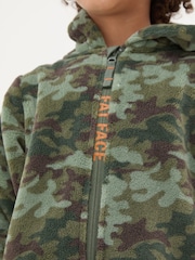 FatFace Khaki Green Camo Fleece All-In-One - Image 3 of 4