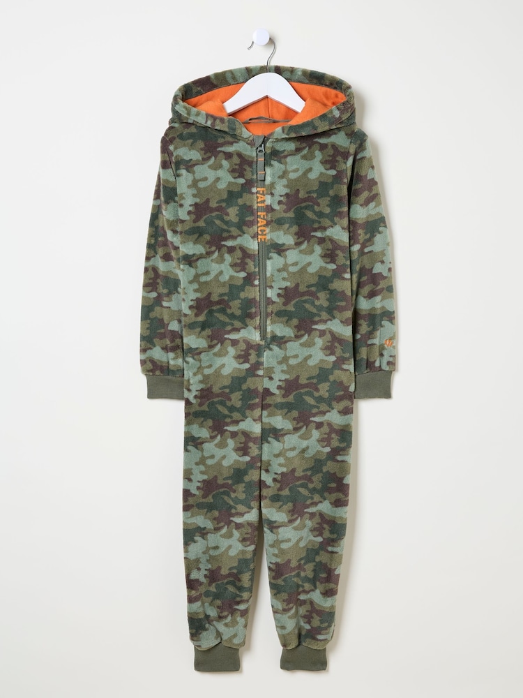 FatFace Khaki Green Camo Fleece All-In-One - Image 4 of 4 FatFace Khaki Green Camo Fleece All-In-One - Image 4 of 4