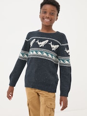 FatFace Navy Shelter Wilson the Whale Jumper - Image 2 of 6