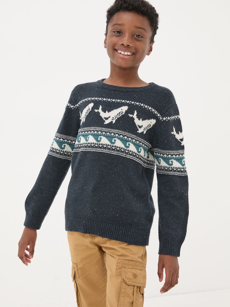 FatFace Navy Shelter Wilson the Whale Jumper - Image 2 of 6